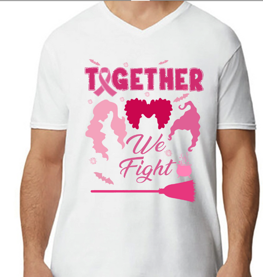 Together We Fight V Neck (available in white or black)