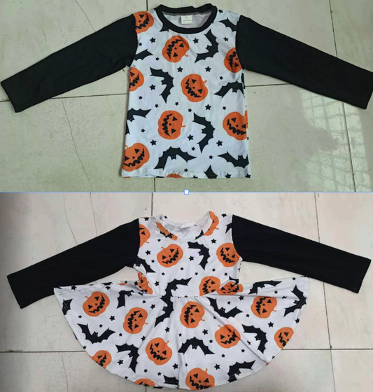 Pumpkins & Bats (shirt/peplum)