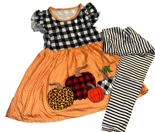 Checkered Pumpkin Set