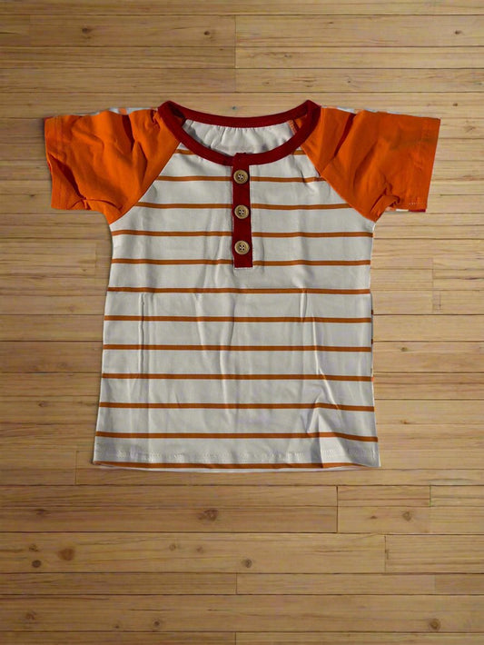 Pumpkin Watercolor Stripes (long and short sleeve)