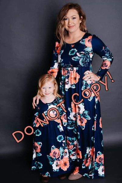 Navy Floral Maxi (Women & Child)