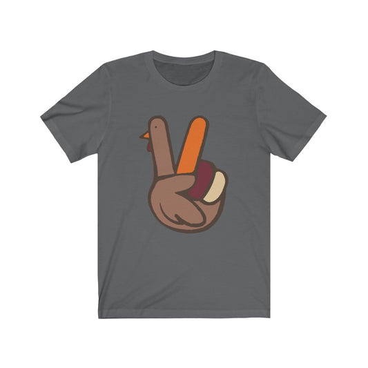 Peace Turkey Sign Adult Short Sleeve Tee