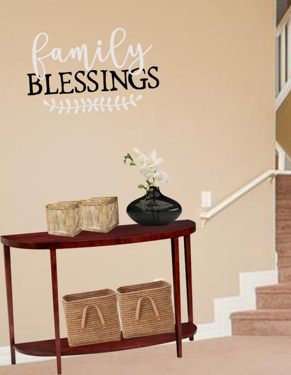 Family Blessings, Family Blessings Vinyl Wall Decal, Custom Family Decal, Family Decal, Family Decal for Wall, Home Decor, Living Room Decor