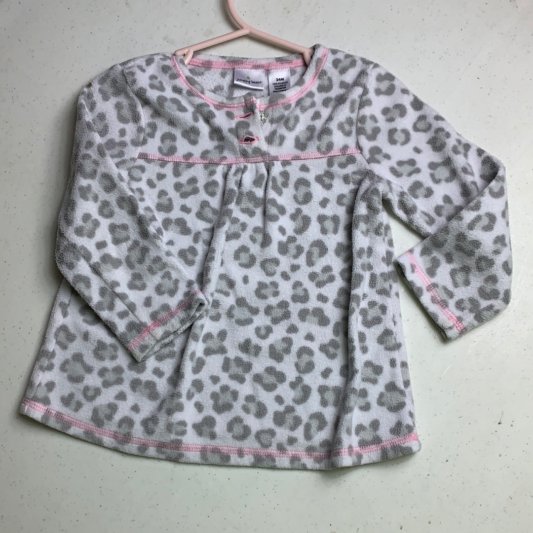 Resell Jumping bean grey leopard fleece 24m🧵