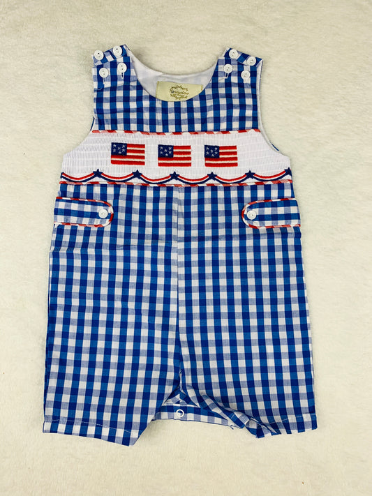 Smocked Flag Romper