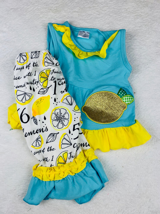 Sparkly Lemons Capri Set 12/18m LAST ONE!