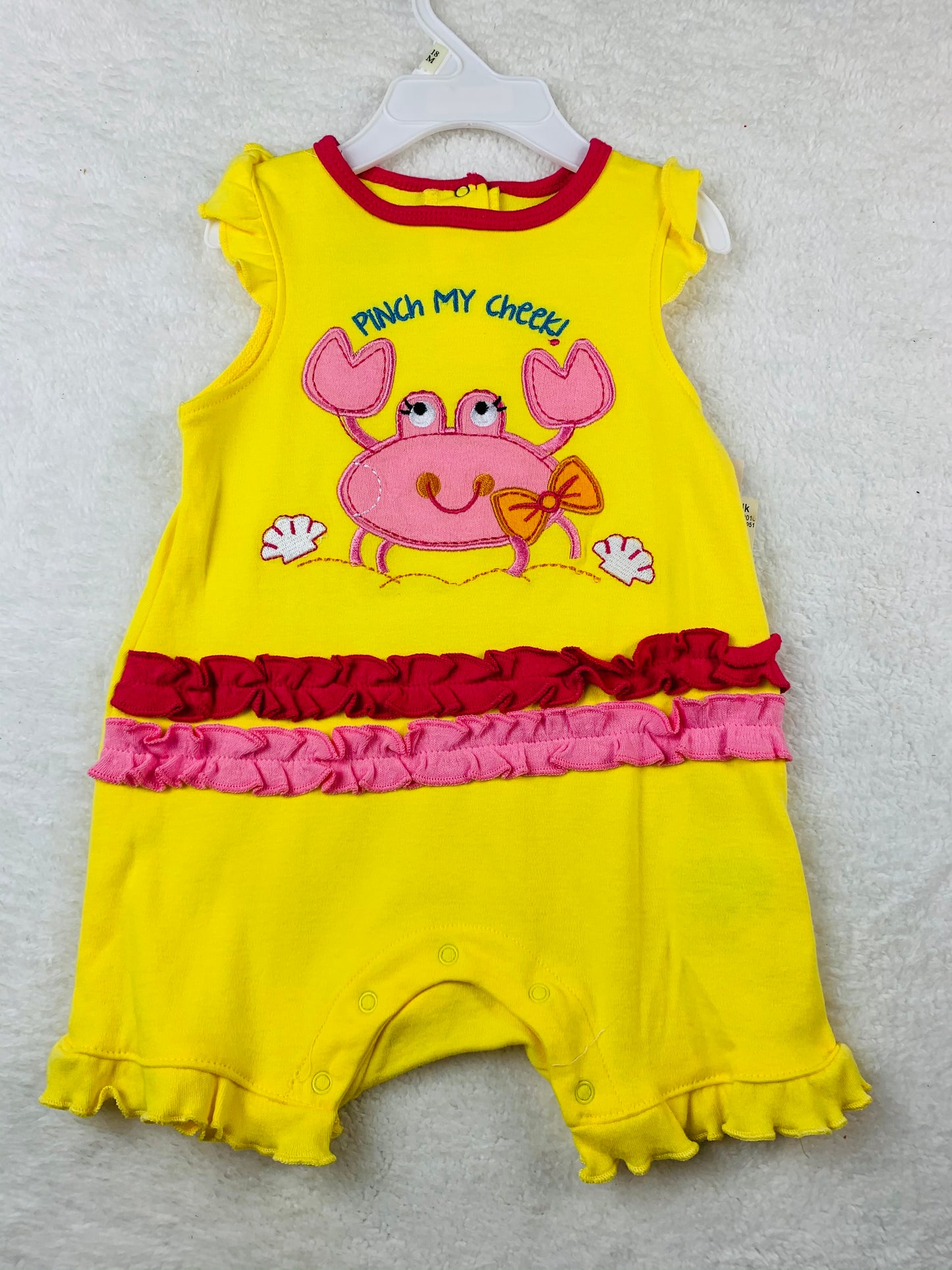 Pinch my cheeks romper 18M