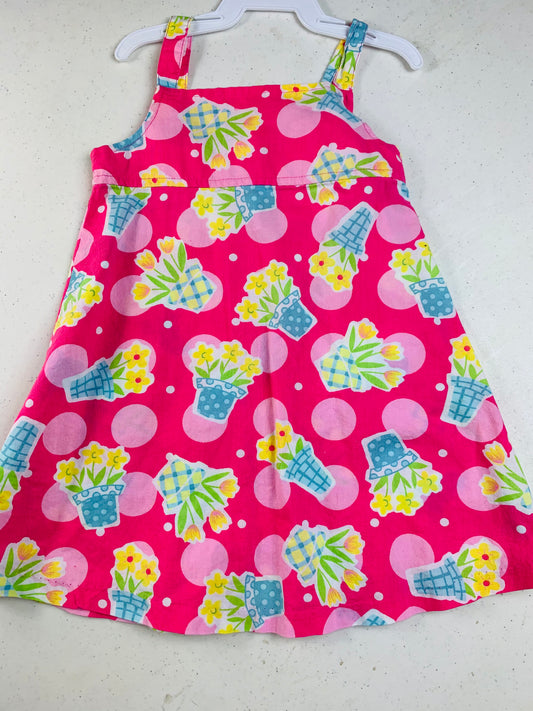 Resale pink flower pots dress 2T 🧵